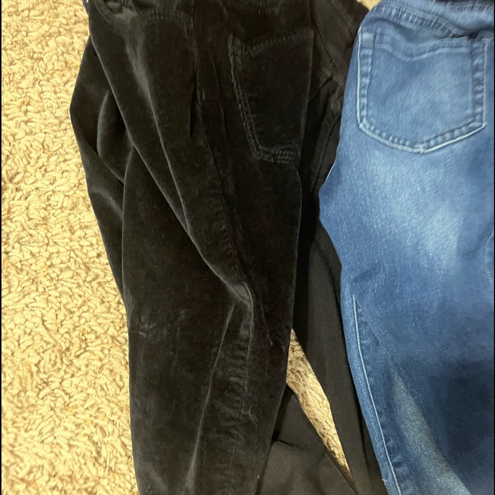 Girls Denim black velvet, black, and blue size 8-10 pants